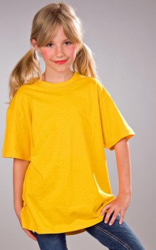 gelbes T-Shirt Kinder Gr. 106-116 gelb Kostüm Karneval Fasching Biene Schmetterling Küken