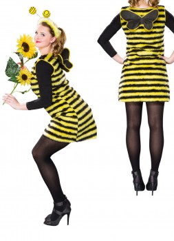 Biene Kostüm Größe 44/46 Bienchen Kleid Fühler Karneval Bienenkostüm