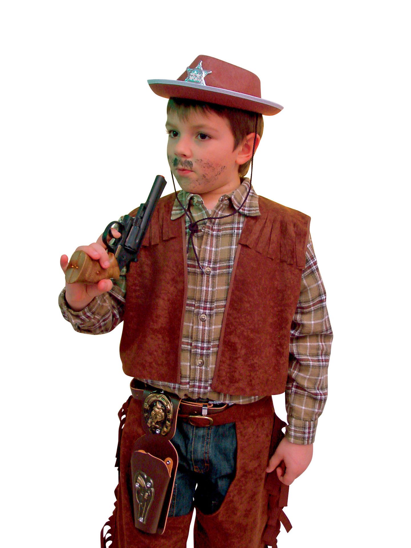 braune Cowboy Weste Gr. 128/140 Sheriff Cowboy Western Kinder