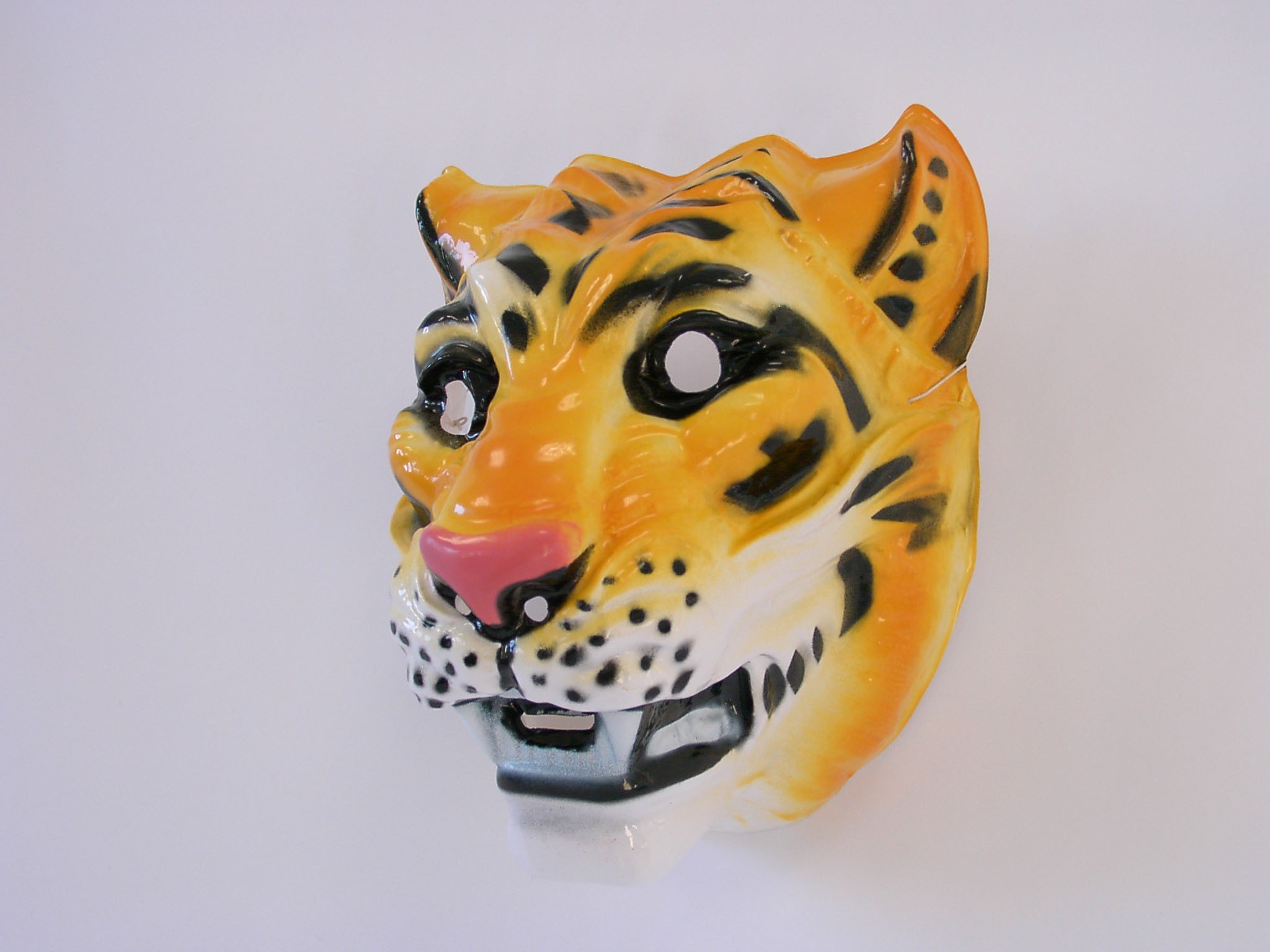 2x Tiger Maske - Weiß/Gelb, 18x18cm, Für Halloween & Karneval