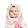 weiß rosanes Hasenkostüm Hase Schlafanzug Gr. 68/74 Baby Kostüm