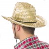 Cowboyhut Strohhut mit schwarzem Hutband Cowboy Western Karneval Hut Kopfbedeckung