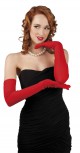 rote lange glatte Handschuhe 60 cm Charleston Party Theater Fasching