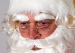 goldenfarbene Nikolaus Brille mit eckigen Gläsern Weihnachten Weihnachtsmann Santa Claus