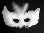 weiße Augenmaske Federmaske Karneval Fasching Party Maske
