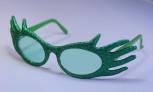 80er Jahre Disco grün Brille Retro Schlagerparty