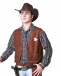 braune Cowboyweste Gr.48/50 Cowboy Western Karneval Sheriff