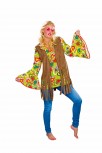 braune Hippie Weste Größe XL Damen Kostüm 60er Jahre Flowerpower