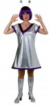 silbernes Alien Kleid Gr. 44/46 Außerirdische Science Fiction Karneval Kostüm