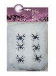 weißes Spinnennetz mit Spinnen Spinnweben 100g Halloween Dekoration