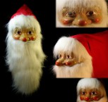 Nikolaus Maske mit Plüschbart und Filzmütze Weihnachten
