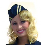 Stewardess Schiffchen Kostüm Uniform Pilot Mütze Flugbegleiterin