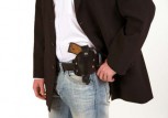 schwarze Pistolentasche Holster Cowboy Polizist Karneval