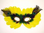 gelbe Augenmaske Federmaske Karneval Fasching Maske