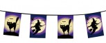 rechteckige Wimpelkette 8m Vollmond Halloween Katze Hexe Deko