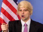 blonde Donald Trump Perücke Karneval Fasching Toupet Präsident