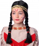 Indianer Indianerin Perücke Kinder Western Squaw Mädchen Karneval Fasching