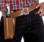 brauner Gürtel mit Bierflaschenhalter Dosenhalter 130 cm Cowboy