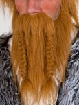 brauner Wikingerbart geflochtener Schnurrbart und Kinnbart Gallier Wikinger Bart