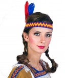 Indianerfeder Stirnband mit Feder Indianerin Squaw Cowgirl Karneval Western