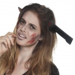Messer im Kopf Haarreif Halloween Grusel Horror Blut Karneval