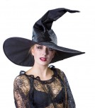 biegsamer Hexenhut schwarz mit Spitze Größe 59 Hut Hexe Halloween