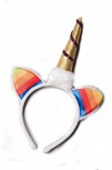 Einhorn bunter Kopfbügel mit Ohren und Horn Karneval Fasching