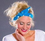türkisblaues Haarband Kopftuch Rock´n Roll 60er Jahre Party Karneval Fasching