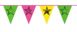 neonfarbene Wimpelkette 6 Meter mit Sternen Party Sommerfest Geburtstag