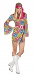 Hippie Kleid 3tlg. Kostüm mit Gr. M Peace und Blumen Flower Power