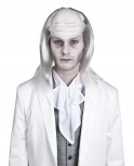 weiße Zombie Perücke mit Glatze Geist Ghost längere Haare Vampir