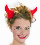 rote Teufelshörner auf Haarspange Teufel Teufelin Hörner Halloween