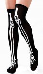 schwarz weiße halterlose Skelett Strümpfe Knochen Halloween Grusel