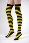 halterlose gelb schwarze Strümpfe Biene Hummel Tier Karneval Kostüm