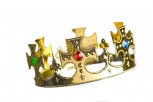 goldenfarbene Krone mit bunten Schmucksteinen Königskrone Krone gold