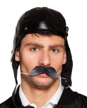 grau schwarzer Schnurrbart Pilot Bart Oberlippenbart Karneval Fasching