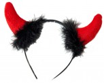 schwarzer Kopfbügel mit Teufelshörner Teufel Hörner Karneval Fasching