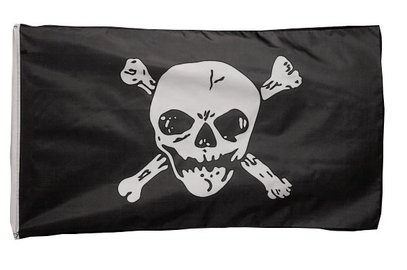 Saum & 2 Metallösen 150 x 90 cm Polyester Fahne Pirat Jolly Roger ca Flagge 