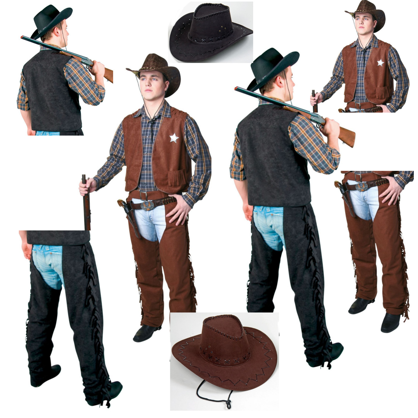 Western Cowboy Chaps Hose - Vintage Wildleder Look Für Mottoparty