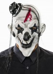 weiße Horrormaske Clown mit Zylinder Maske Halloween Horror Grusel