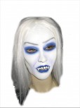 Gothic Vampir Maske lange weiße Haare Grusel Halloween